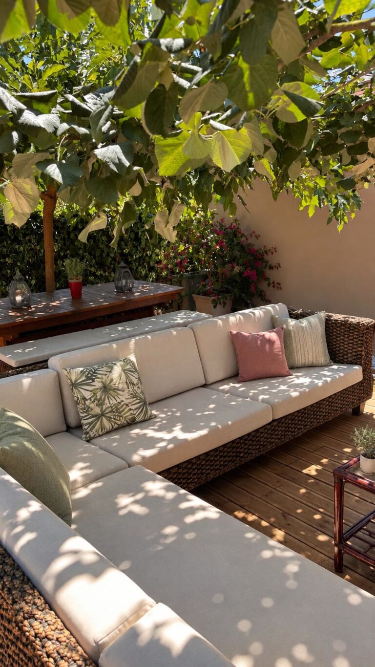 Ηλιοβασίλεμα μέσα από τον κήπο του Sunset Suite Mytikas.